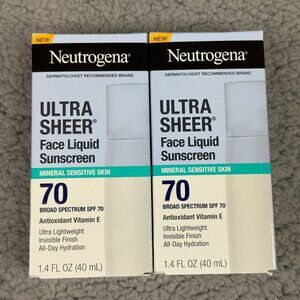 Neutrogena Ultra Sheer Mineral Face Liquid Sunscreen 2-Pack SPF 70 - 1.4 fl oz